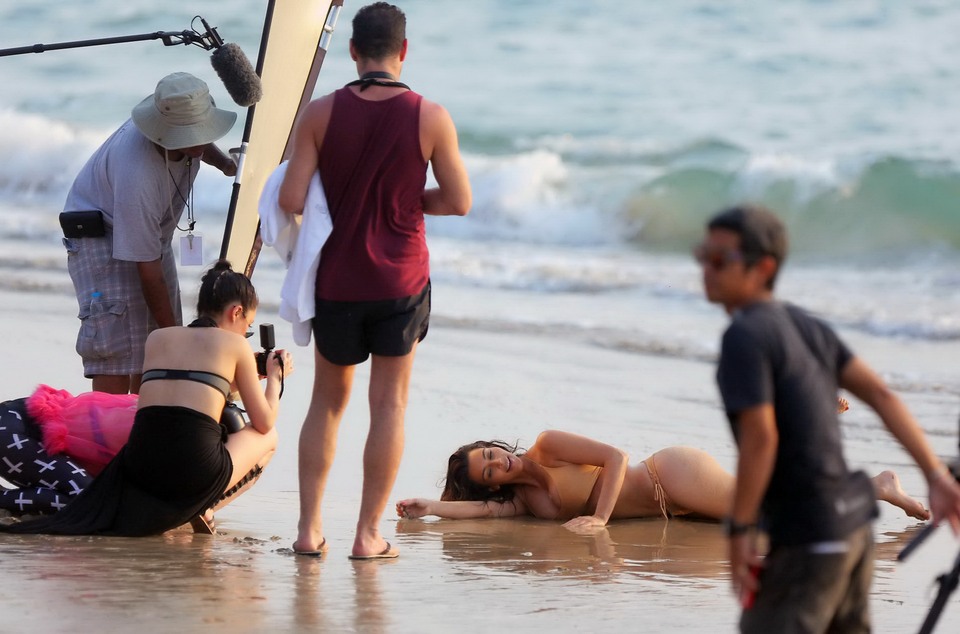 Kim Kardashian on the beach
