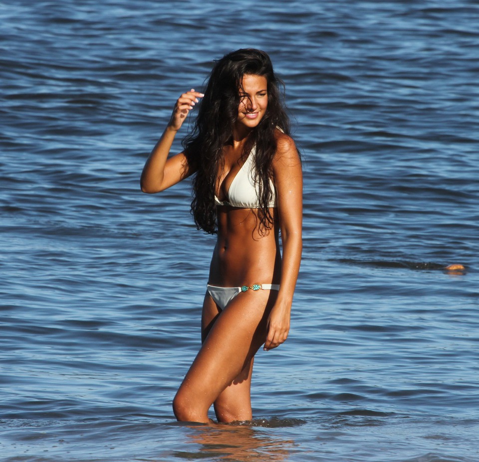 Michelle Keegan In White Bikini