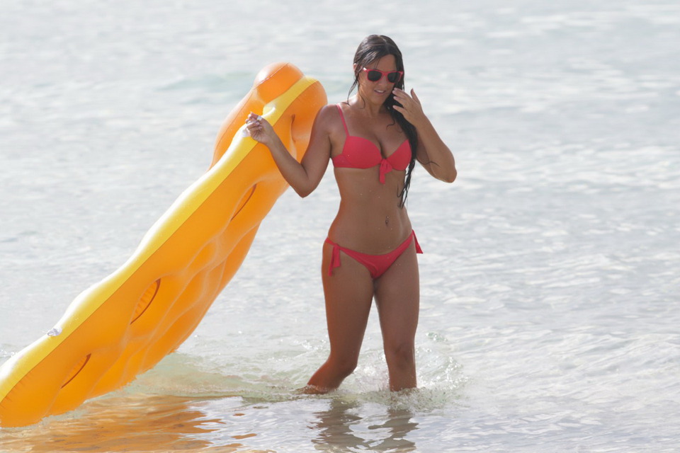 Claudia Romani In Red Bikini