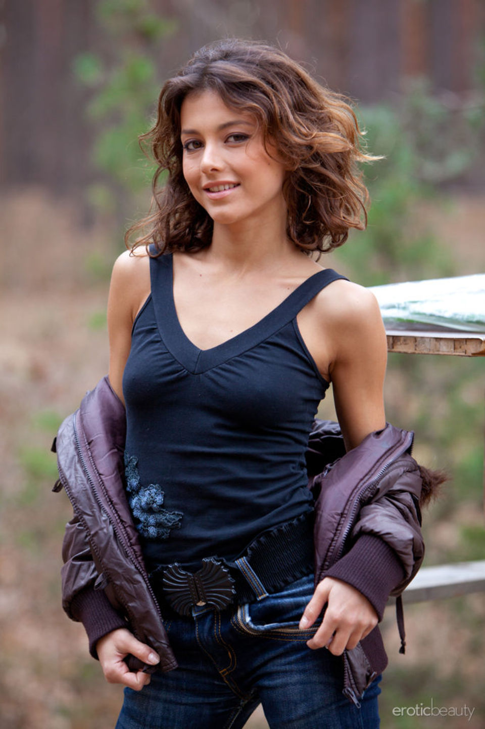 Brunette babe in the nature